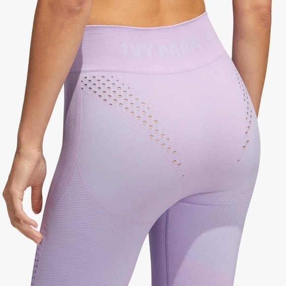 Adidas x IVY PARK Knit Seamless Sport Leggings Athletic Training Purple Lavender - Picture 3 of 14